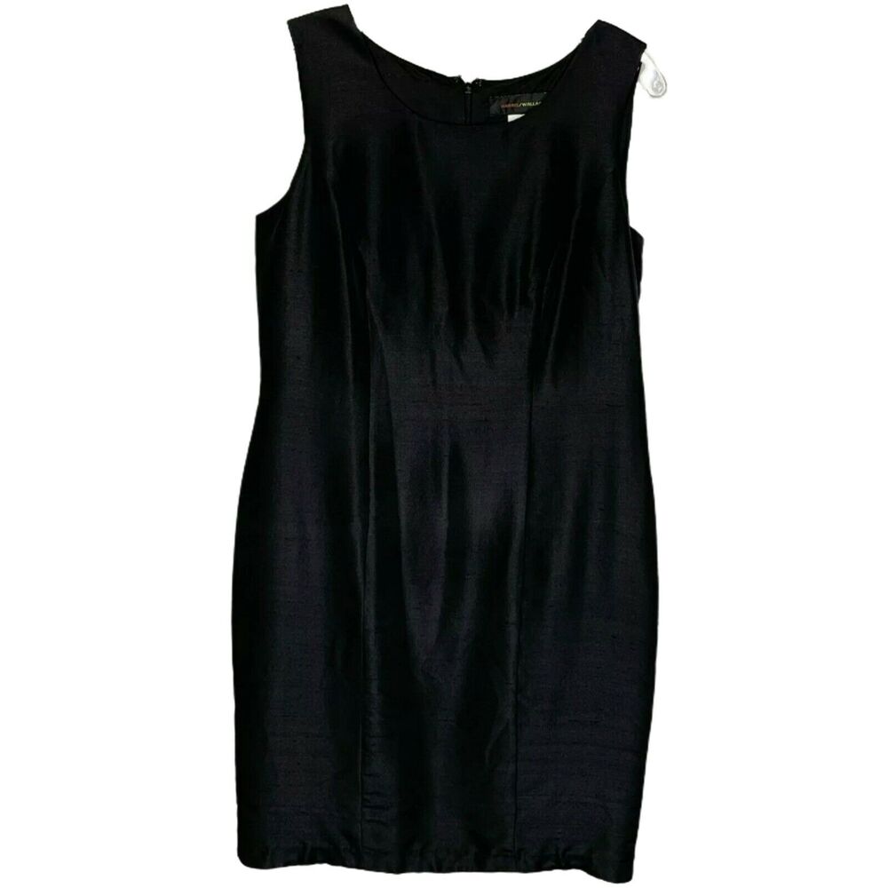 Harris Wallace Women's A-Line Dress Black Silk Elegant Sleeveless 3068266 Size 8